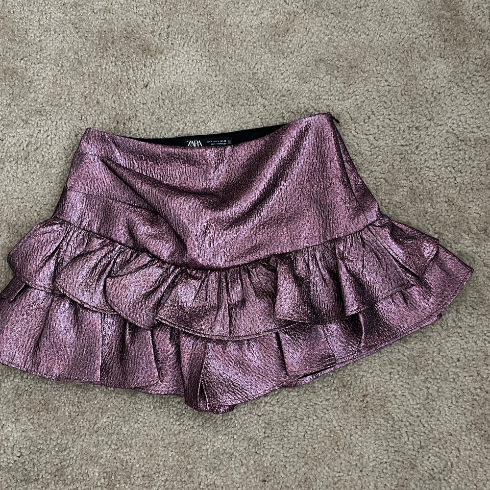 Zara Small Sparkle Pink/purple Ruffle Skort/Skirt